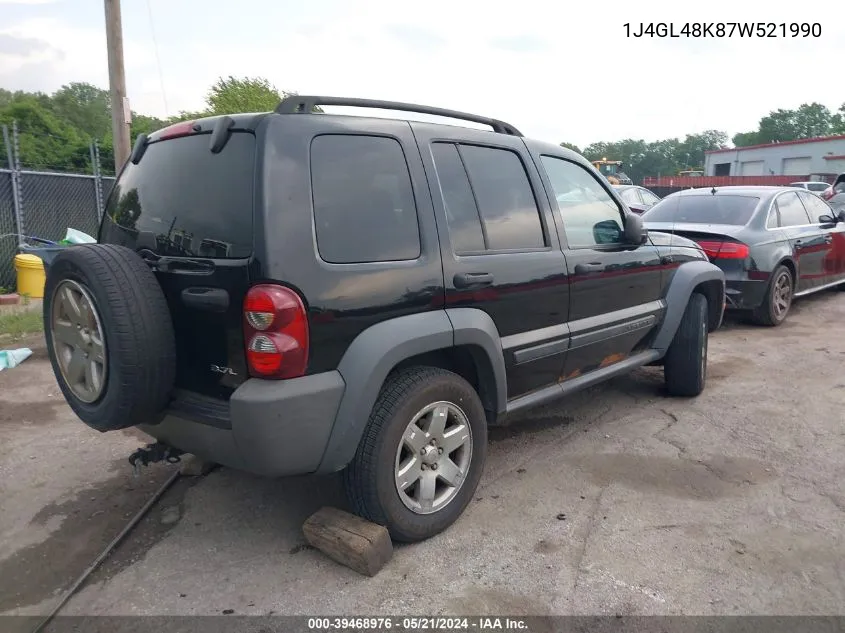 2007 Jeep Liberty Sport VIN: 1J4GL48K87W521990 Lot: 39468976