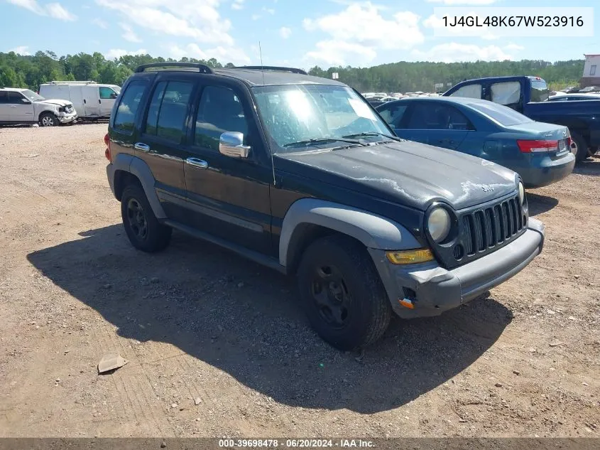 2007 Jeep Liberty Sport VIN: 1J4GL48K67W523916 Lot: 39698478