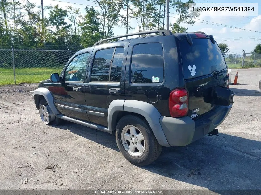 2007 Jeep Liberty Sport VIN: 1J4GK48K87W541384 Lot: 40403200