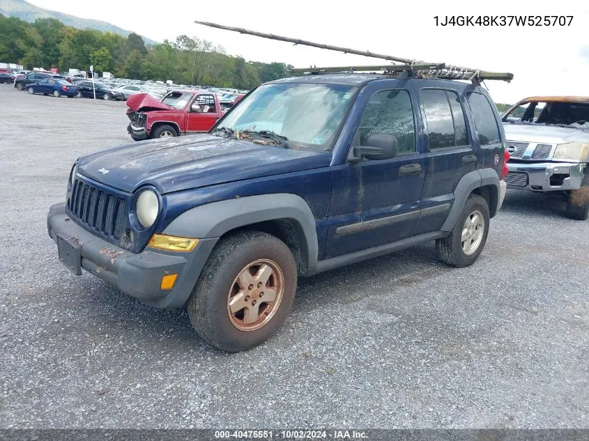 1J4GK48K37W525707 2007 Jeep Liberty Sport