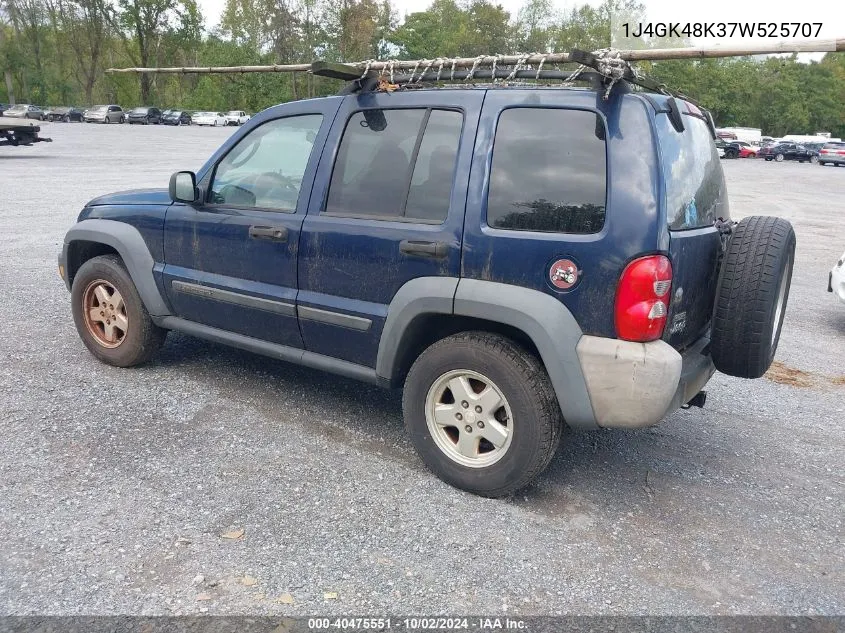 2007 Jeep Liberty Sport VIN: 1J4GK48K37W525707 Lot: 40475551