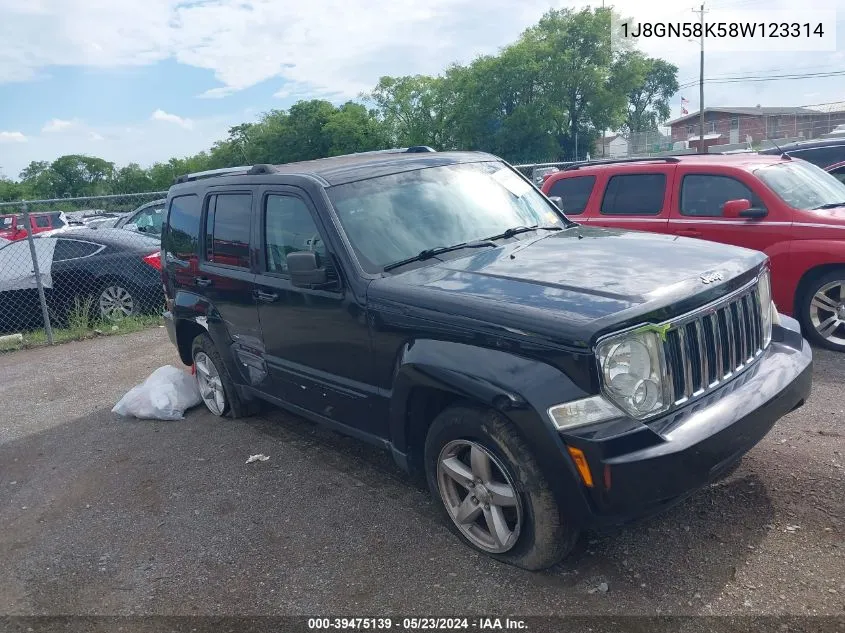 2008 Jeep Liberty Limited Edition VIN: 1J8GN58K58W123314 Lot: 39475139