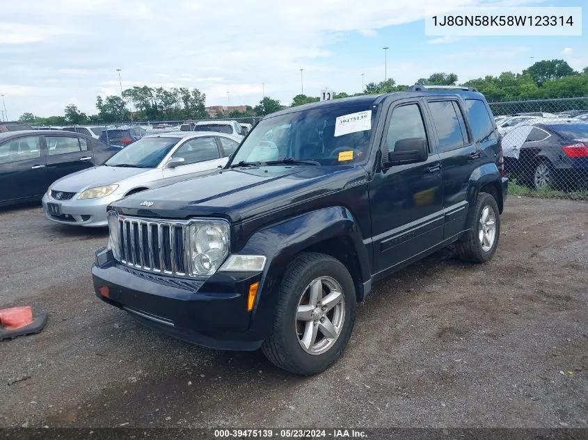 2008 Jeep Liberty Limited Edition VIN: 1J8GN58K58W123314 Lot: 39475139