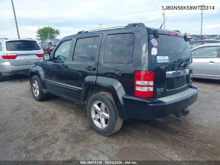 2008 Jeep Liberty Limited Edition VIN: 1J8GN58K58W123314 Lot: 39475139