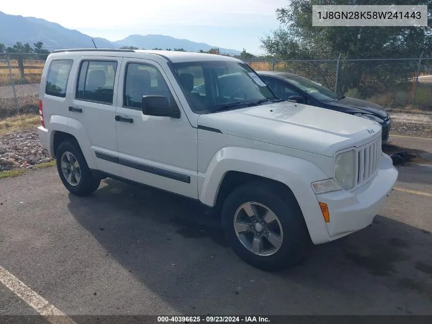 2008 Jeep Liberty Sport VIN: 1J8GN28K58W241443 Lot: 40396625