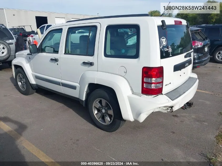 2008 Jeep Liberty Sport VIN: 1J8GN28K58W241443 Lot: 40396625