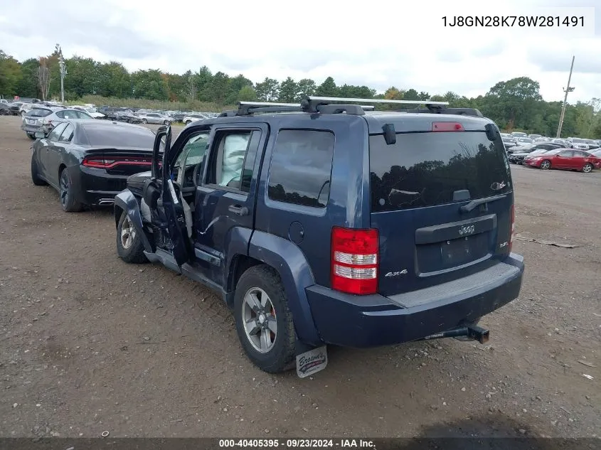 1J8GN28K78W281491 2008 Jeep Liberty Sport