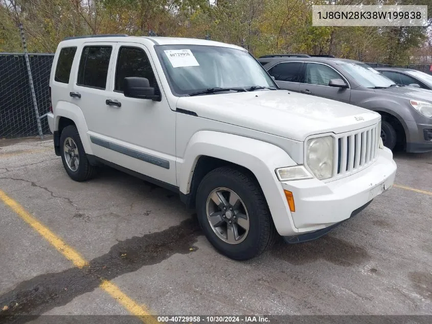 2008 Jeep Liberty Sport VIN: 1J8GN28K38W199838 Lot: 40729958