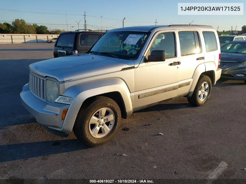 2010 Jeep Liberty Sport VIN: 1J4PP2GK3AW171525 Lot: 40619327