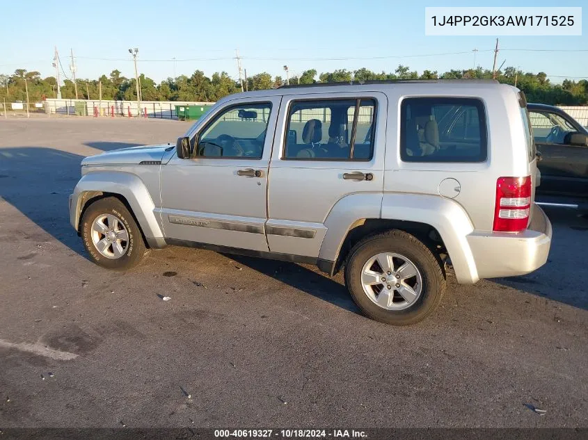 2010 Jeep Liberty Sport VIN: 1J4PP2GK3AW171525 Lot: 40619327