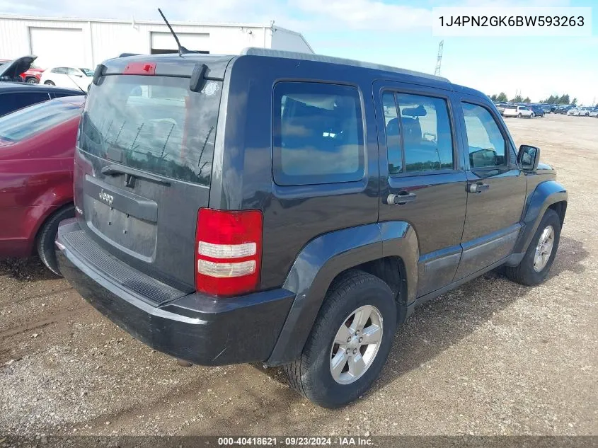 2011 Jeep Liberty Sport VIN: 1J4PN2GK6BW593263 Lot: 40418621