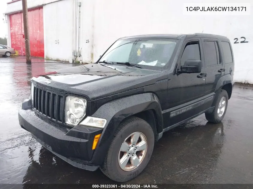 2012 Jeep Liberty Sport VIN: 1C4PJLAK6CW134171 Lot: 39323361