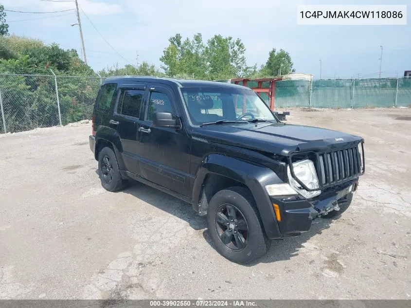 2012 Jeep Liberty Sport VIN: 1C4PJMAK4CW118086 Lot: 39902550