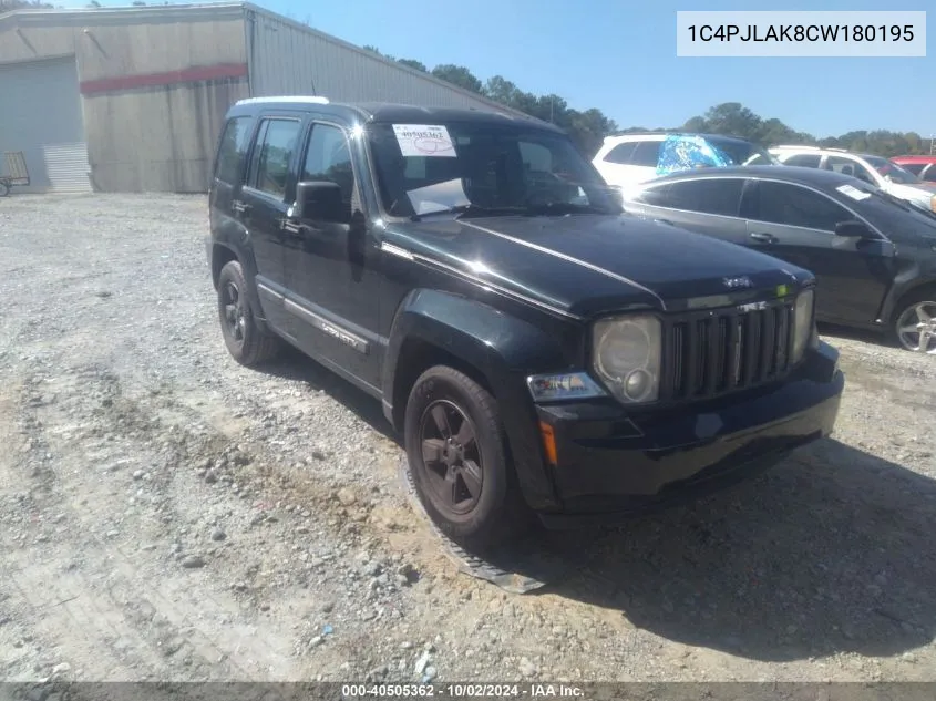 1C4PJLAK8CW180195 2012 Jeep Liberty Sport