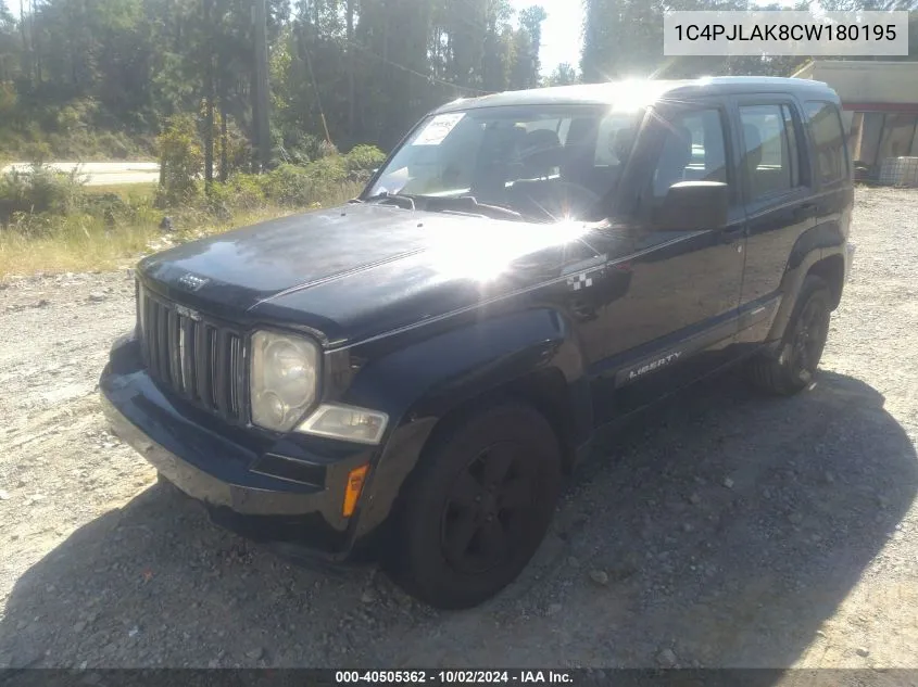 1C4PJLAK8CW180195 2012 Jeep Liberty Sport