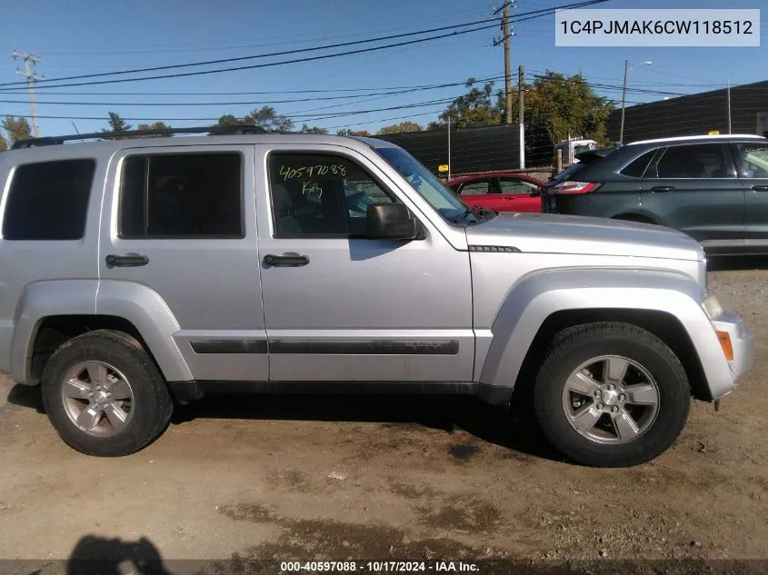 2012 Jeep Liberty Sport VIN: 1C4PJMAK6CW118512 Lot: 40597088