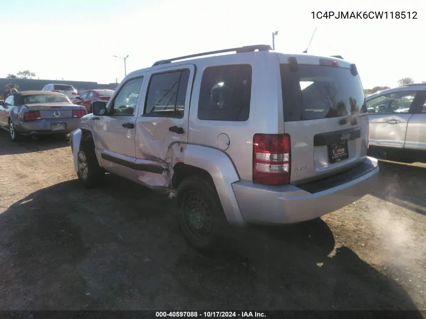 2012 Jeep Liberty Sport VIN: 1C4PJMAK6CW118512 Lot: 40597088