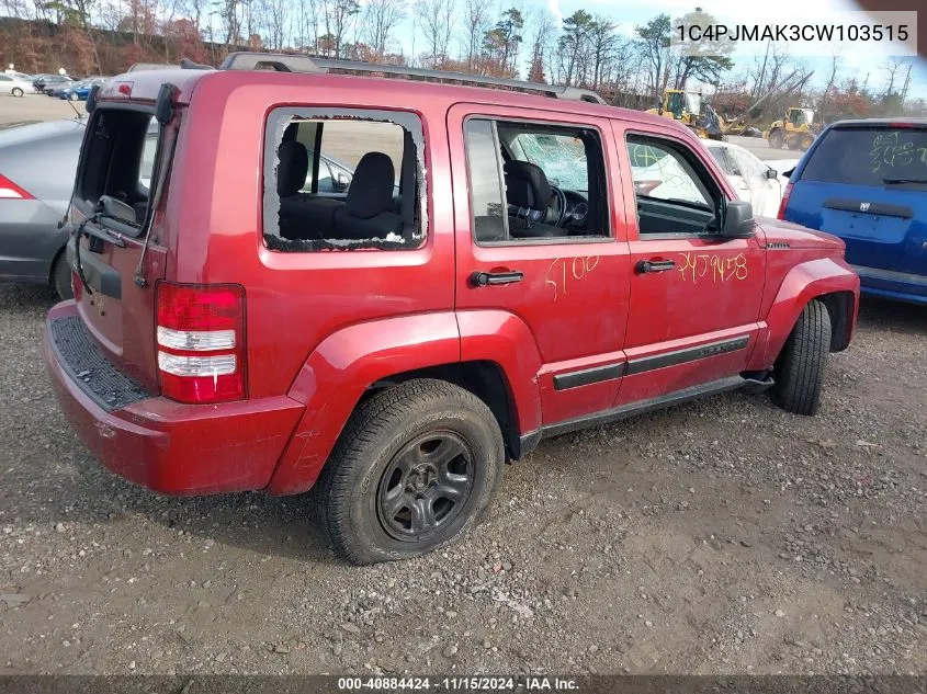 2012 Jeep Liberty Sport VIN: 1C4PJMAK3CW103515 Lot: 40884424