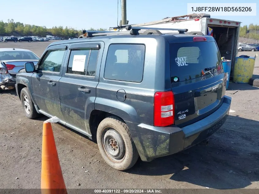 2008 Jeep Patriot Sport VIN: 1J8FF28W18D565206 Lot: 40391122