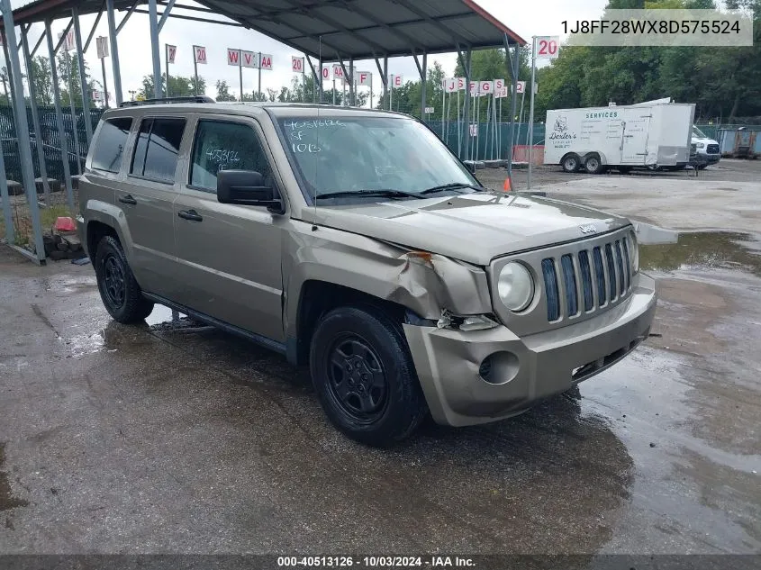 1J8FF28WX8D575524 2008 Jeep Patriot Sport