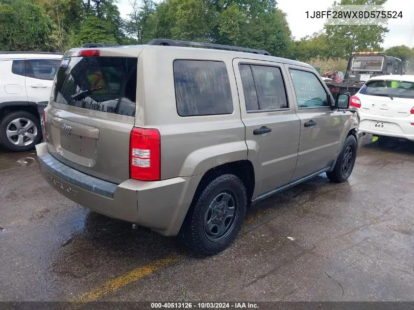 2008 Jeep Patriot Sport VIN: 1J8FF28WX8D575524 Lot: 40513126