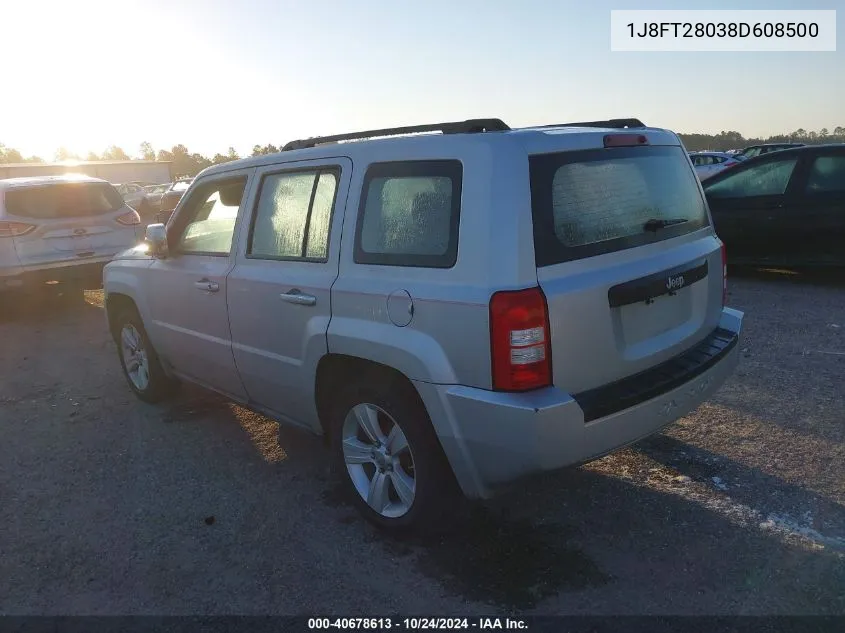 2008 Jeep Patriot Sport VIN: 1J8FT28038D608500 Lot: 40678613