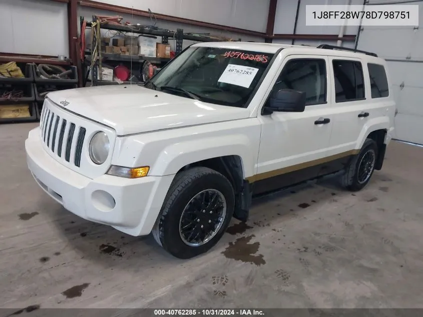 2008 Jeep Patriot Sport VIN: 1J8FF28W78D798751 Lot: 40762285