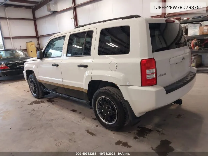 2008 Jeep Patriot Sport VIN: 1J8FF28W78D798751 Lot: 40762285