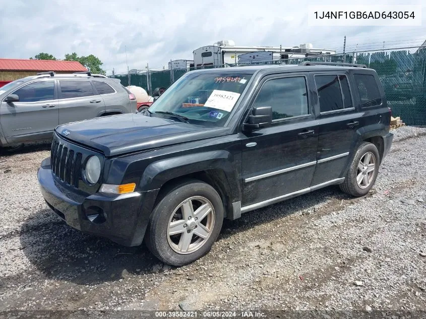 2010 Jeep Patriot Sport VIN: 1J4NF1GB6AD643054 Lot: 39582421