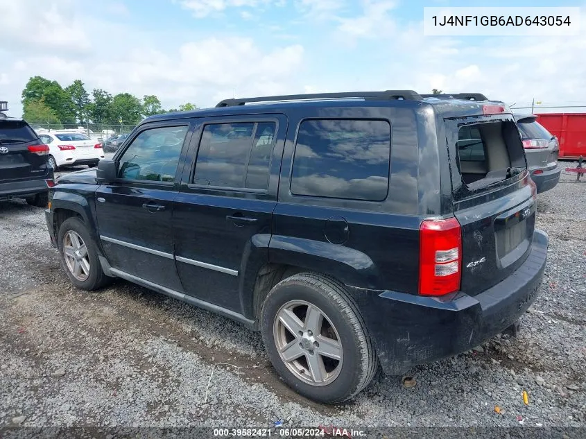 2010 Jeep Patriot Sport VIN: 1J4NF1GB6AD643054 Lot: 39582421