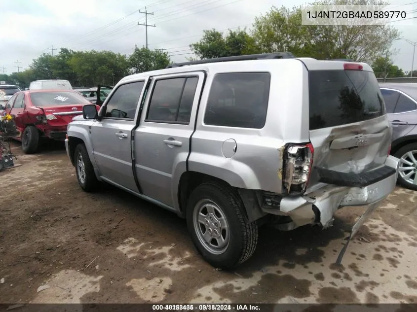 2010 Jeep Patriot Sport VIN: 1J4NT2GB4AD589770 Lot: 40153435