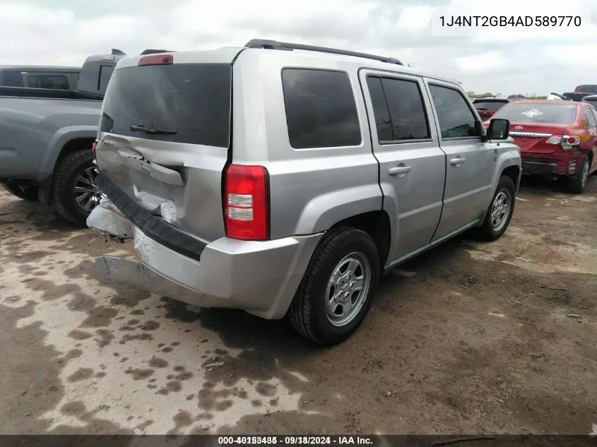 2010 Jeep Patriot Sport VIN: 1J4NT2GB4AD589770 Lot: 40153435