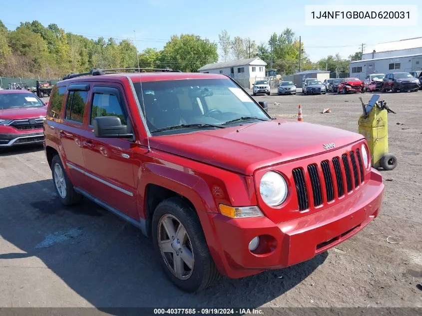 2010 Jeep Patriot Sport VIN: 1J4NF1GB0AD620031 Lot: 40377585