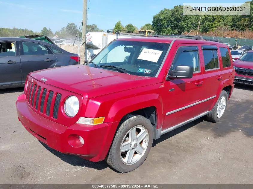 2010 Jeep Patriot Sport VIN: 1J4NF1GB0AD620031 Lot: 40377585