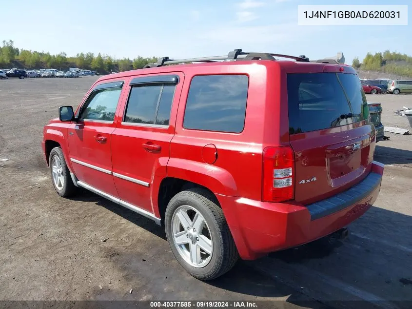 2010 Jeep Patriot Sport VIN: 1J4NF1GB0AD620031 Lot: 40377585