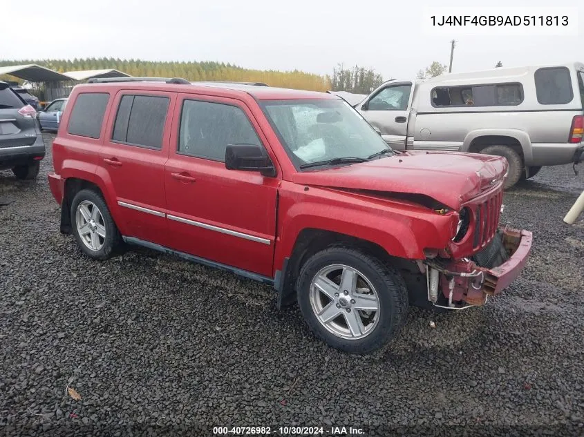 2010 Jeep Patriot Limited VIN: 1J4NF4GB9AD511813 Lot: 40726982