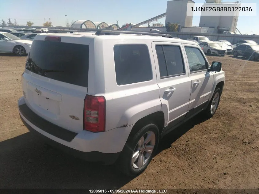 1J4NF2GB8BD122036 2011 Jeep Patriot Sport/North