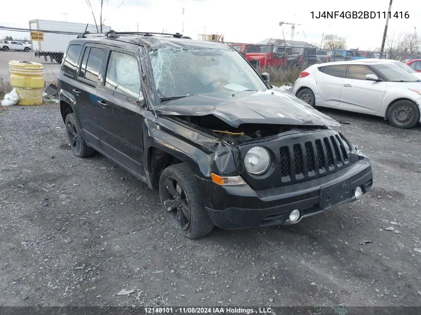 2011 Jeep Patriot VIN: 1J4NF4GB2BD111416 Lot: 12148101