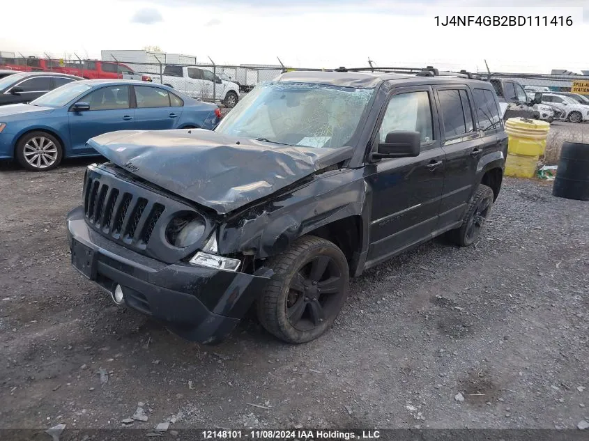 2011 Jeep Patriot VIN: 1J4NF4GB2BD111416 Lot: 12148101