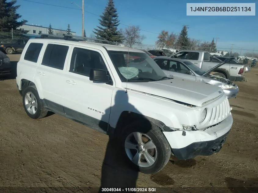 2011 Jeep Patriot VIN: 1J4NF2GB6BD251134 Lot: 30049344