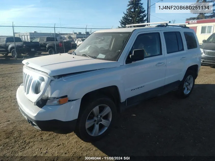 2011 Jeep Patriot VIN: 1J4NF2GB6BD251134 Lot: 30049344