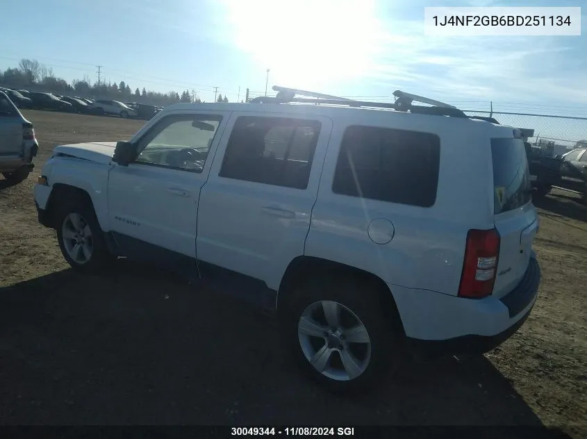 2011 Jeep Patriot VIN: 1J4NF2GB6BD251134 Lot: 30049344