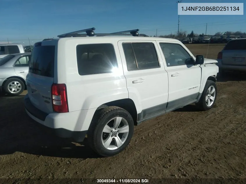 2011 Jeep Patriot VIN: 1J4NF2GB6BD251134 Lot: 30049344