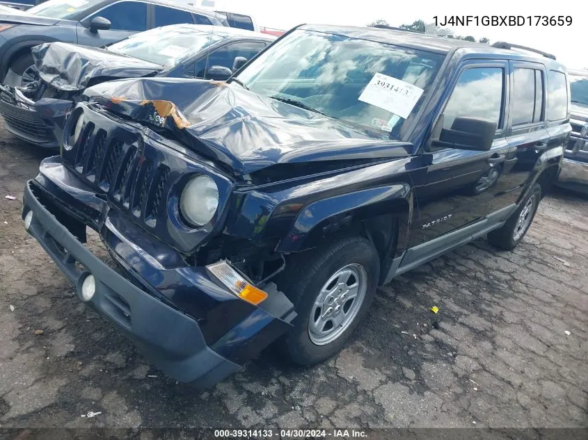 2011 Jeep Patriot Sport VIN: 1J4NF1GBXBD173659 Lot: 39314133