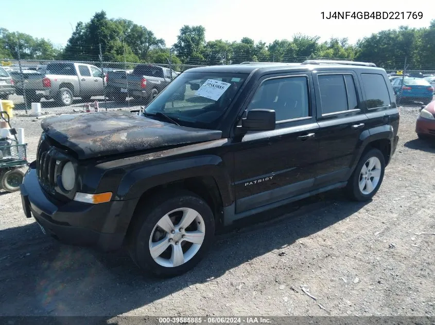 2011 Jeep Patriot Latitude X VIN: 1J4NF4GB4BD221769 Lot: 39585885