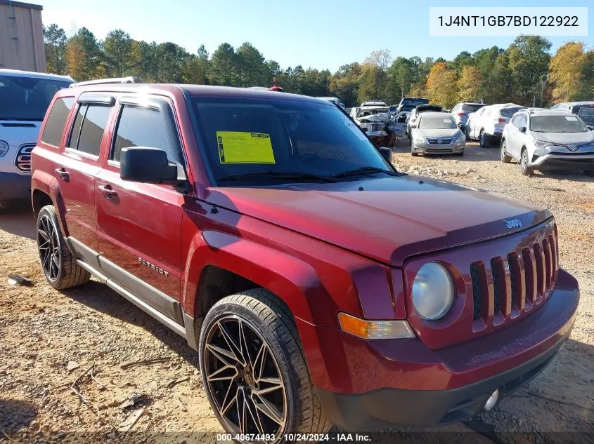 2011 Jeep Patriot Sport VIN: 1J4NT1GB7BD122922 Lot: 40674493