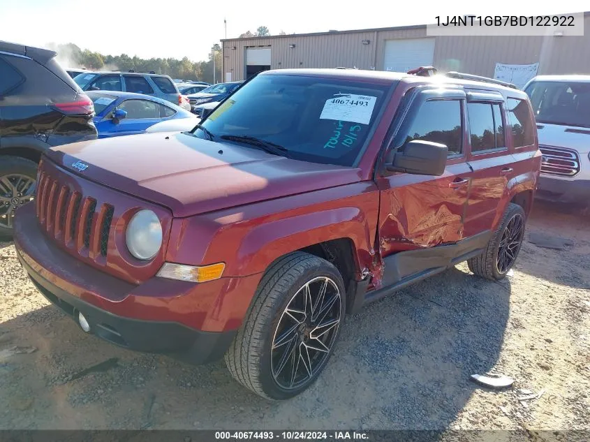 1J4NT1GB7BD122922 2011 Jeep Patriot Sport