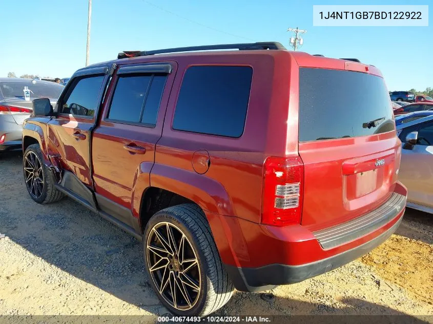 2011 Jeep Patriot Sport VIN: 1J4NT1GB7BD122922 Lot: 40674493