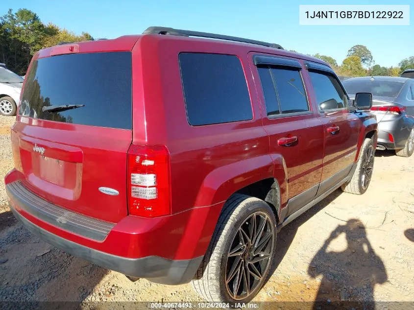 2011 Jeep Patriot Sport VIN: 1J4NT1GB7BD122922 Lot: 40674493