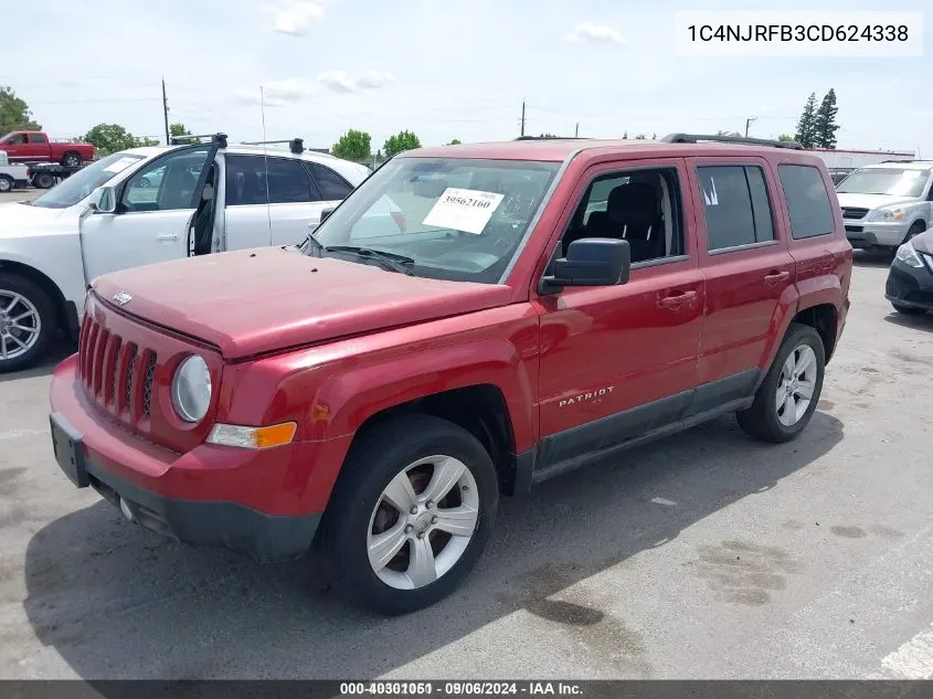 2012 Jeep Patriot Latitude VIN: 1C4NJRFB3CD624338 Lot: 40301051